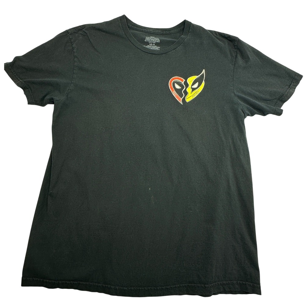 Mad Engine Deadpool & Wolverine TShirt Black Best Friends Graphic Tee Distressed